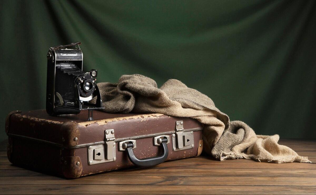 View of vintage briefcase